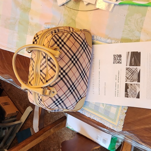 Burberry Handbags - BURBERRY BLUE LABLE VINTAGE HAND BAG/ W COA